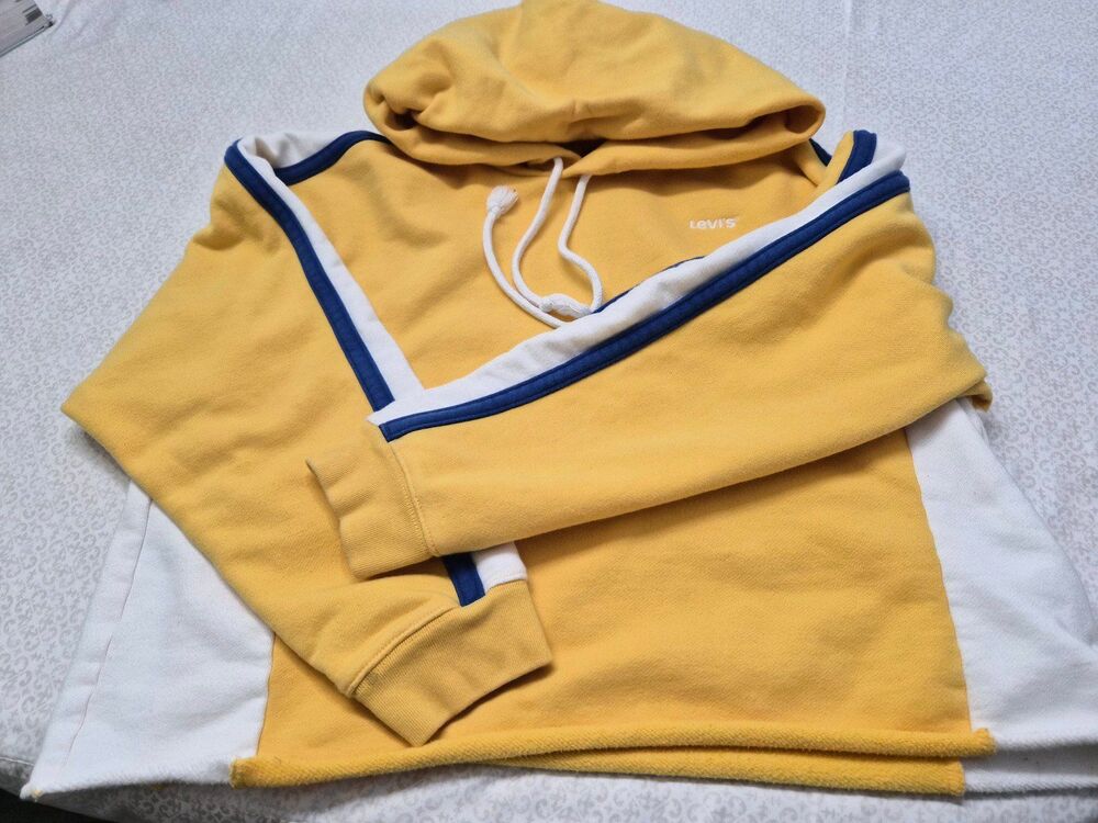 Levi’s Statement Colorblock Hoodie XL – Yellow/Blue/White, Cozy & Stylish